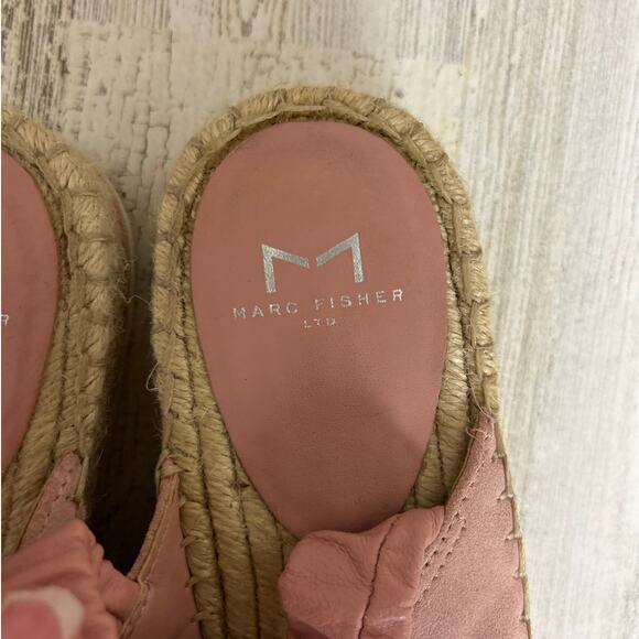 Marc Fisher women size 9 pink pella suede sling back espadrille sandal shoe - Picture 3 of 8